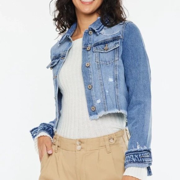 KanCan Crop Fray Jacket - Picture 1 of 1